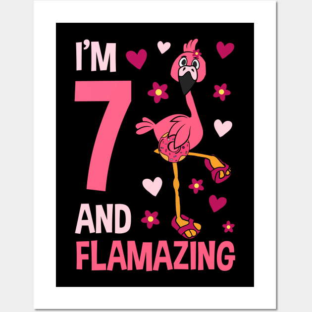 I'm 7 and Flamazing Flamingo Wall Art by Tesszero